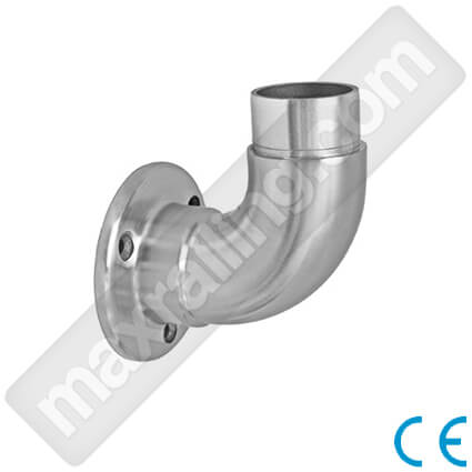  Стенен фланец за тръба Ø42,4х2мм. със заоблен ъгъл 90°. Неръждаема стомана AISI 304. Сатенирана.